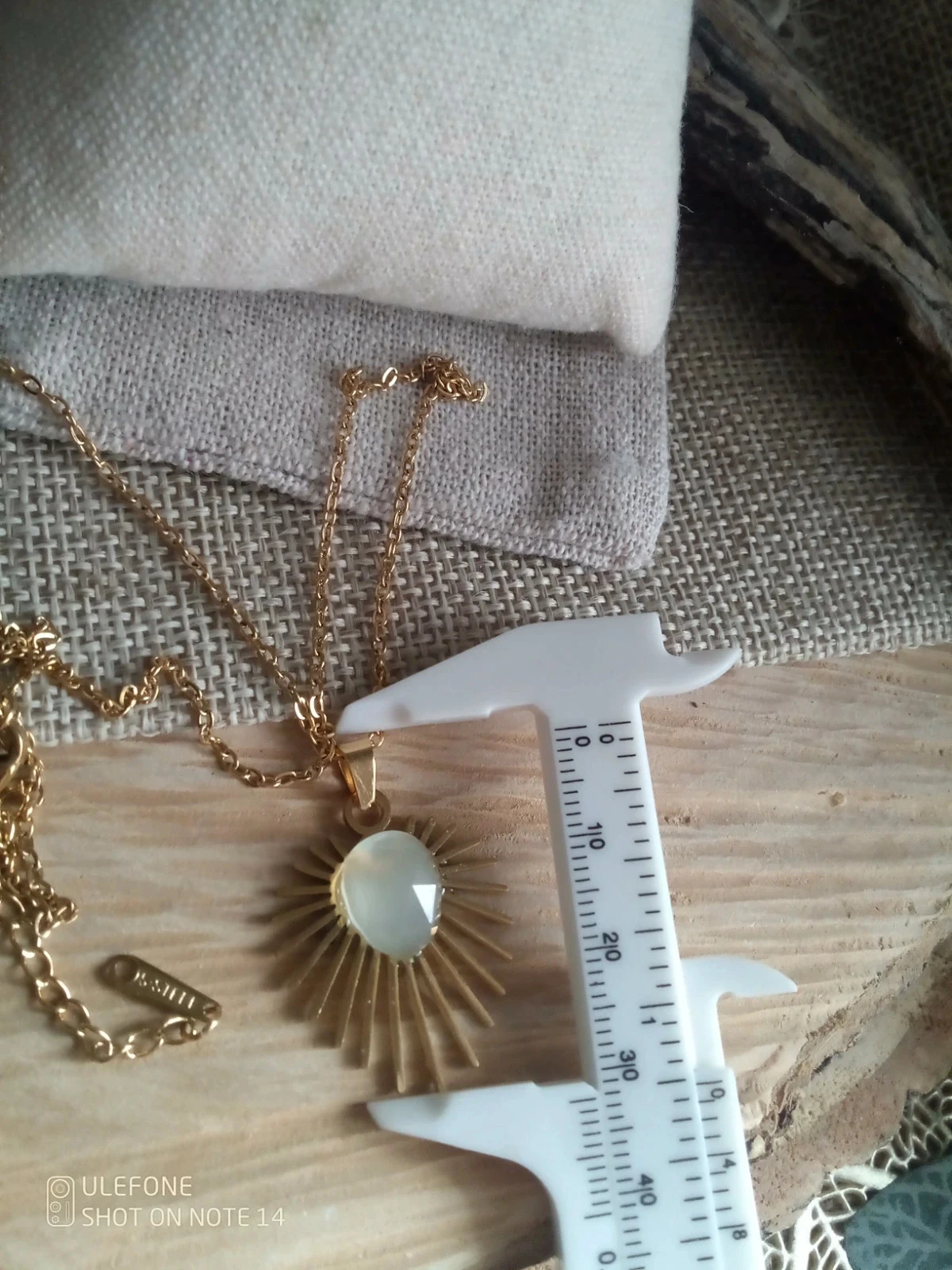 Collier coeur soleil pierre naturelle d'aqua calcedoine – photo 2